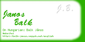 janos balk business card